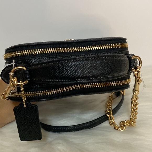NWT Coach Heart Crossbody Faux Leather Bag in Black Adjustable Strap - Picture 8 of 13